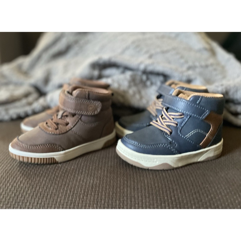 Stride Rite 360 Colby & Melvin Toddler Boot Lot Size 7 Navy Brown Shoes